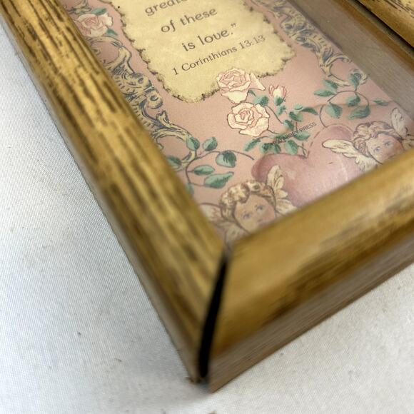 Abbey Press CROSS wood frame 3-D Faith Hope Love Made in USA 12 x 9" - Picture 7 of 11